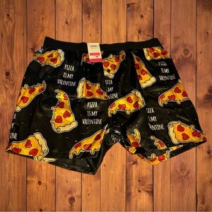 Men’s Pizza Is My Valentine Pajamas Boxers Valentines Day Cute Heart Underwear